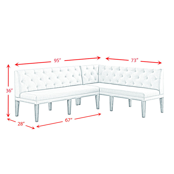 Peyton - Sectional Sofa Dining Set - Gray