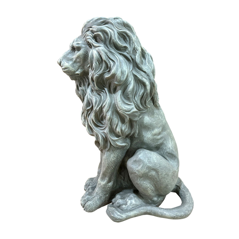 Magnesium Oxide Sitting Lion Statue Weatherproof Lion Sculpture Outdoor Garden Lawn Decor Ornament