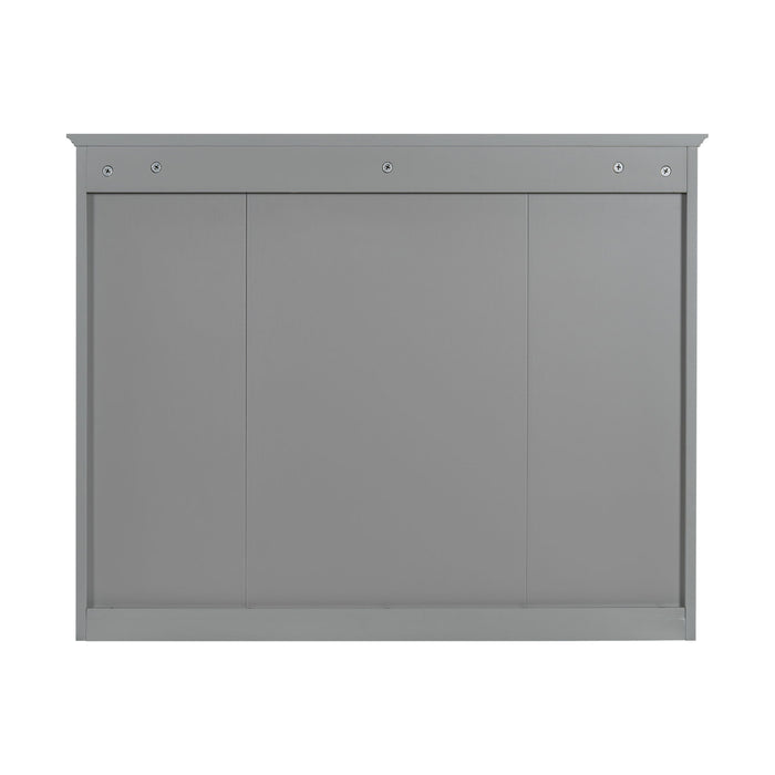 Bathroom Vanity With Mirror Cabinet, Single Sink With 2 Soft Closing Doors And 4 Drawers