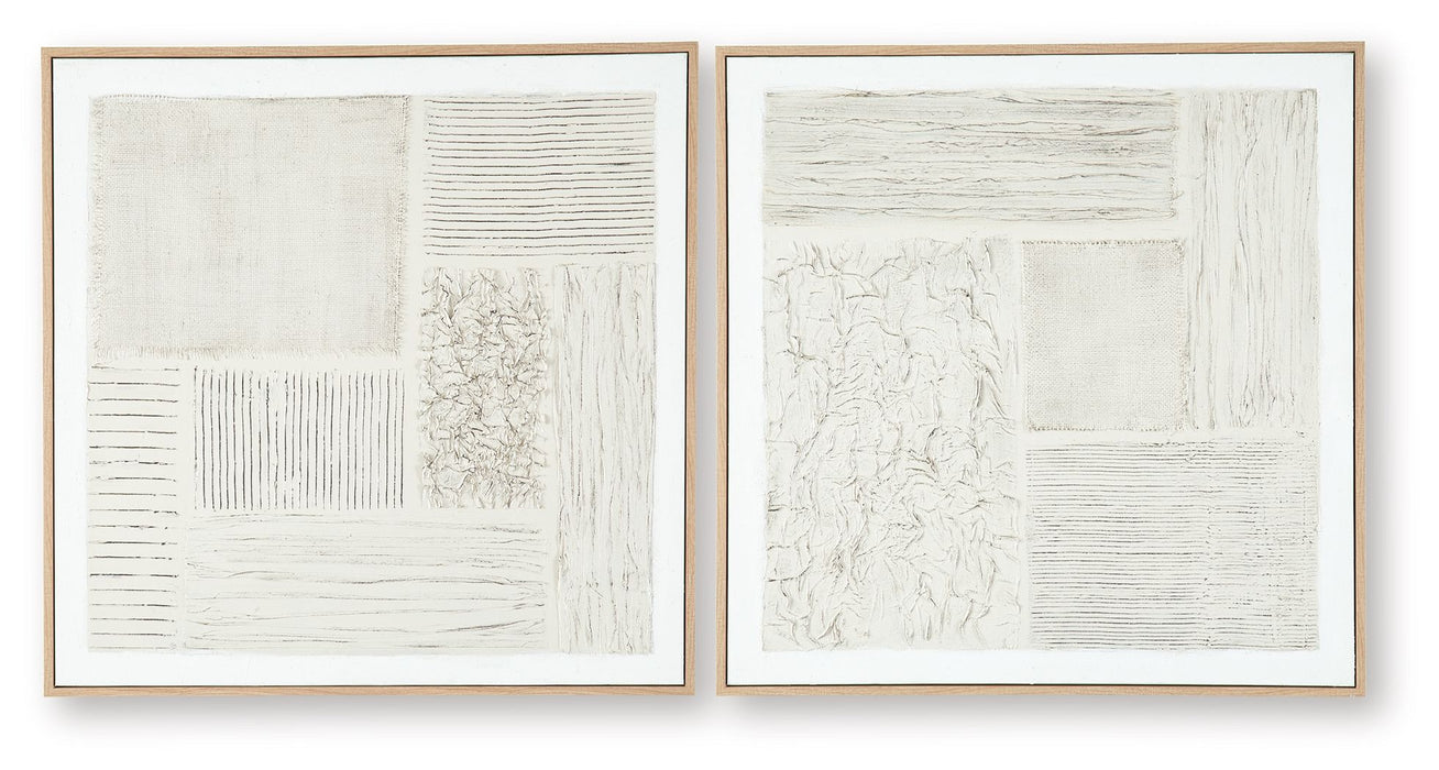 Andorfield - Wall Art Set (Set of 2) - Beige / Black / White