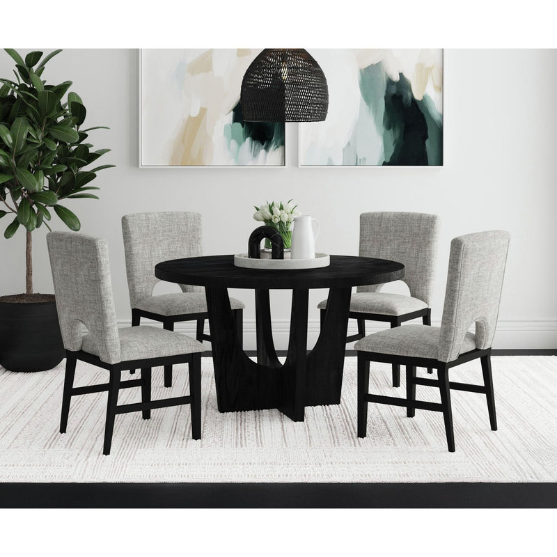 Oregon - Fabric Dining Side Chair (Set of 2) - Gray / Black
