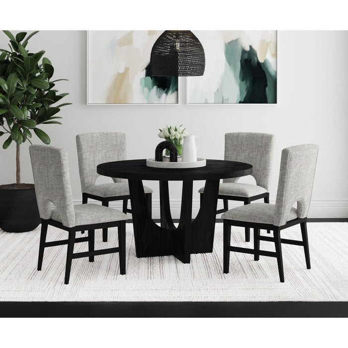 Oregon - Fabric Dining Side Chair (Set of 2) - Gray / Black