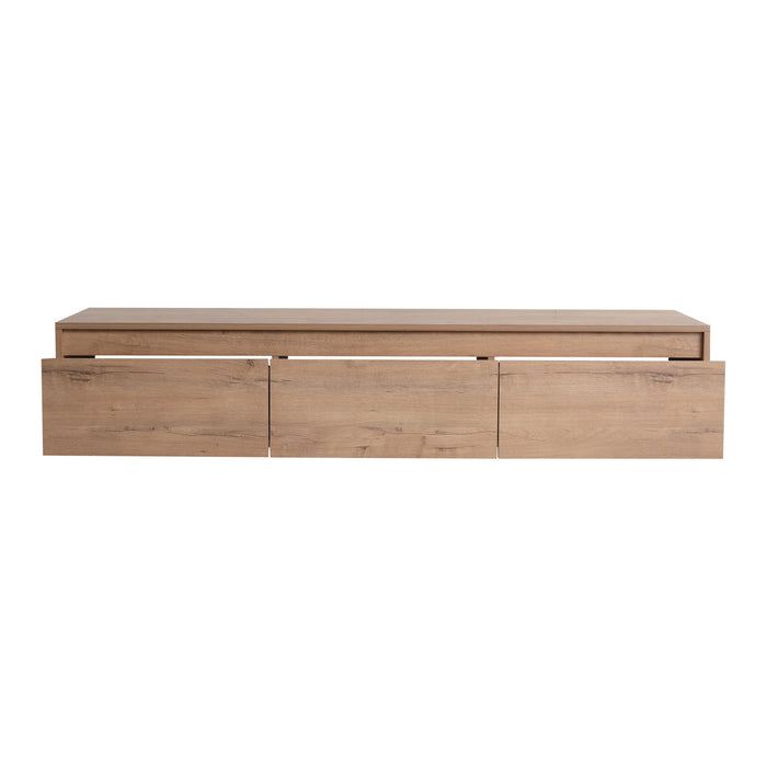 Modern Minimalist 60" Bathroom Cabinet With Soft Close Drawers And Floating Mounting Design - Imitative Oak