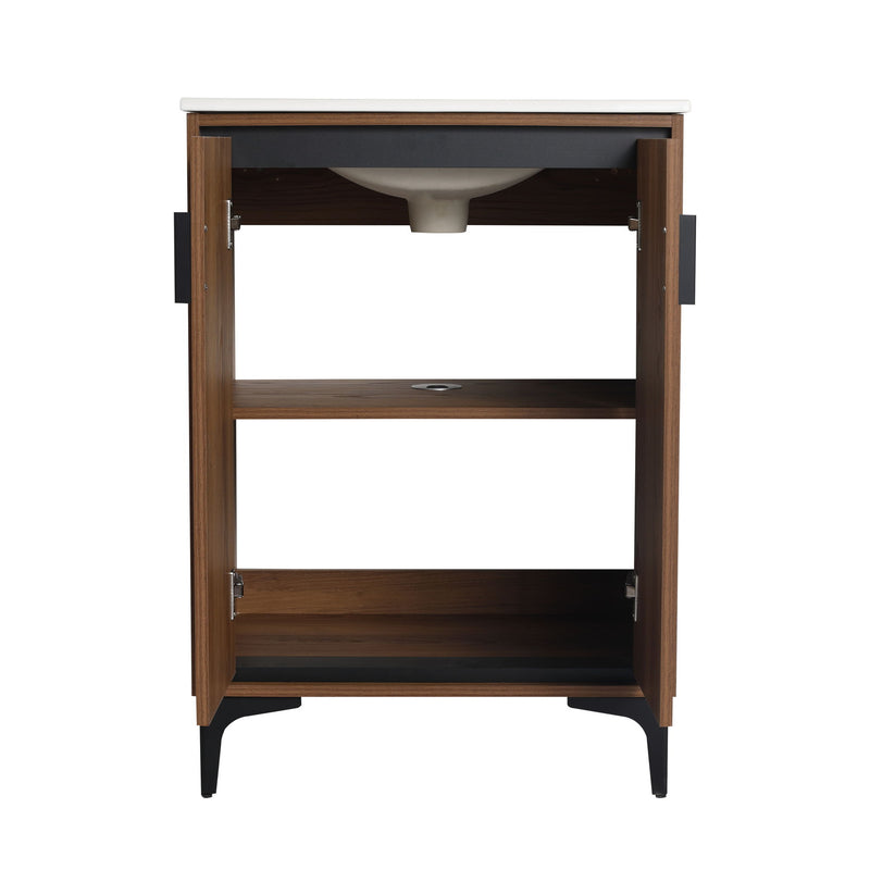 Modern Bathroom Vanity With Top Sink, Engineered Wood Storage Cabinet