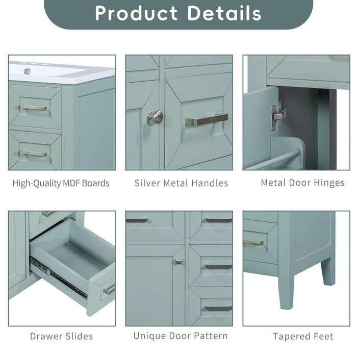 Modern Bathroom Vanity With Sink Combo, 3 Drawers