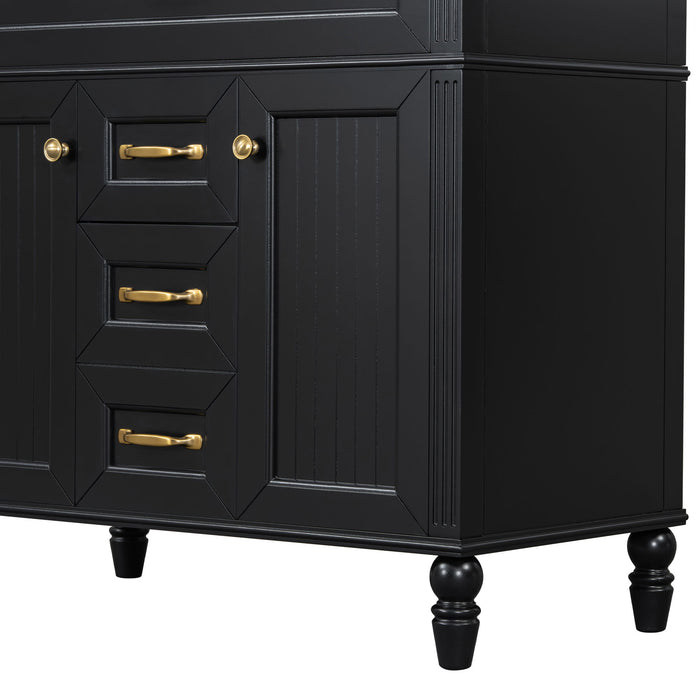 Bathroom Vanity With Sink, Flip-Out Top Drawer, Soft Close Doors, 2 Storage Drawers