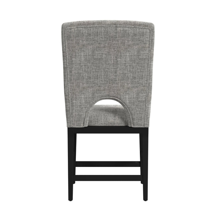 Oregon Side Chair with Grey Fabric in Black (2 Per Carton)