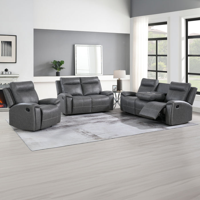 Gaston - 3 Piece Manual Reclining Set - Gray