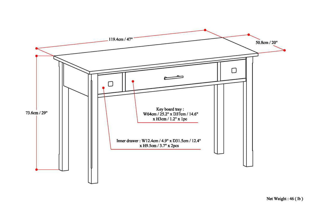 Avalon - Handcrafted Writing Office Desk