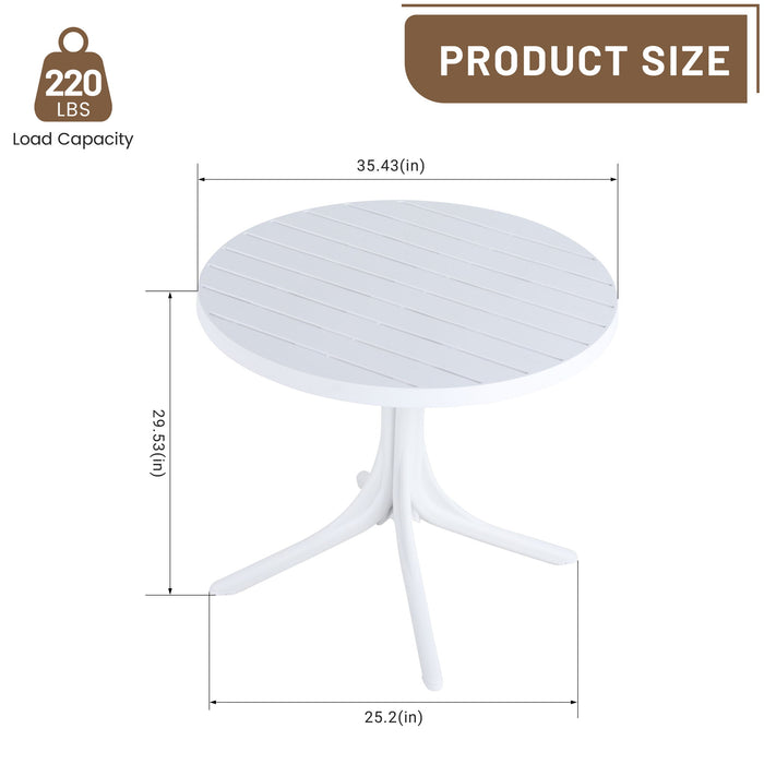4 Piece Set Of Color Block Designed Single Chairs & Round Table - Cream White / Haze Green / White