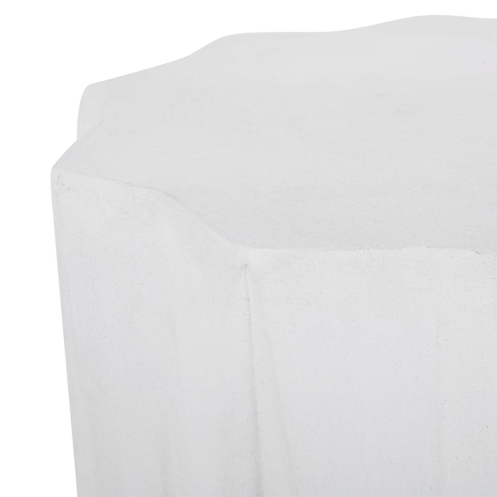 Outdoor Lightweight Concrete Side Table - Antique White