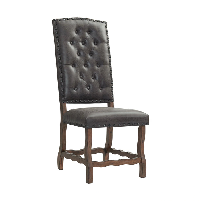 Gramercy 6PC Dining Set-Table, Four Tufted Tall Back Chairs and Settee