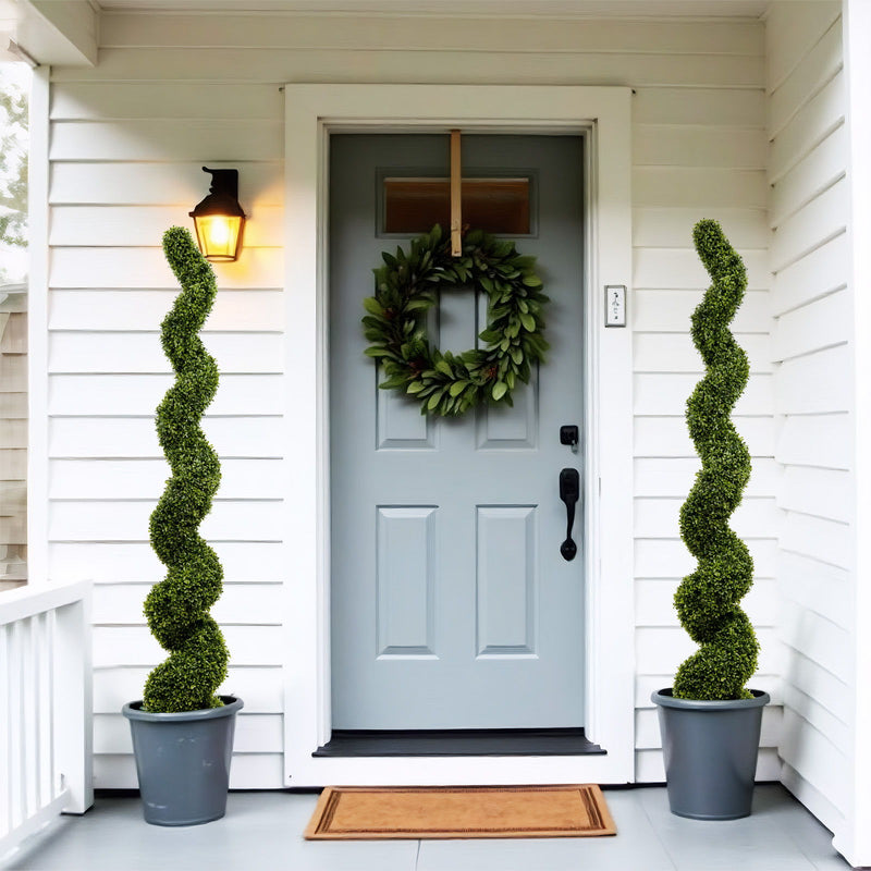 Artificial Outdoor UV Resistant Plastic Boxwood Topiary Spiral Tree