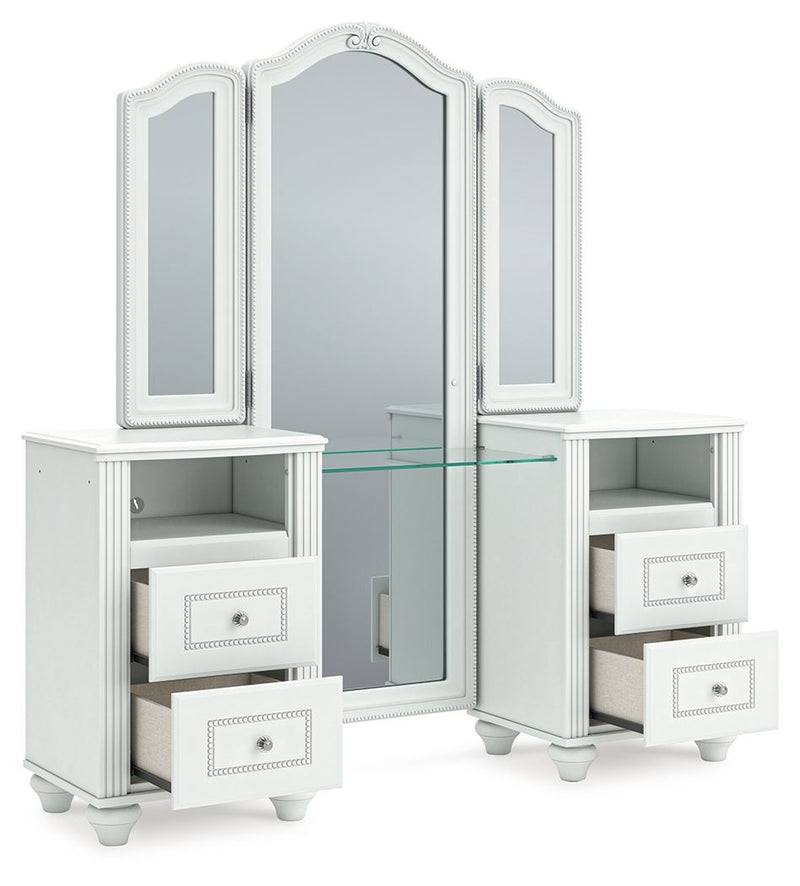Kozlani - Vanity With Mirror - White