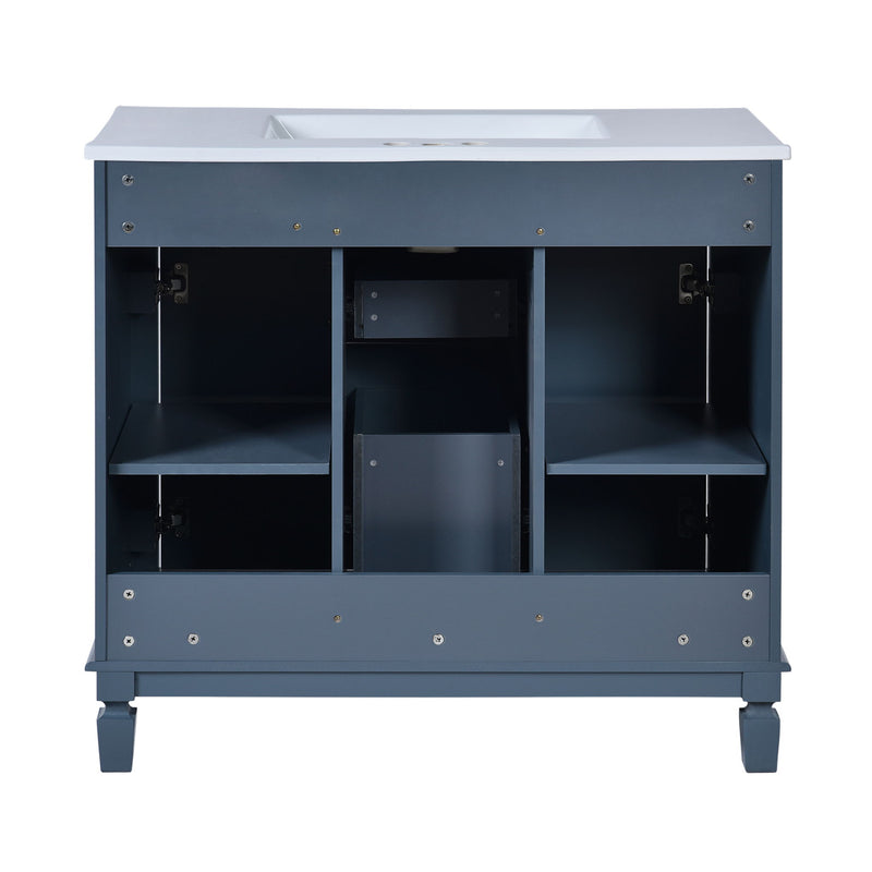 Bathroom Vanity With Top Sink, Cabinet With 2 Soft Closing Doors And Drawers