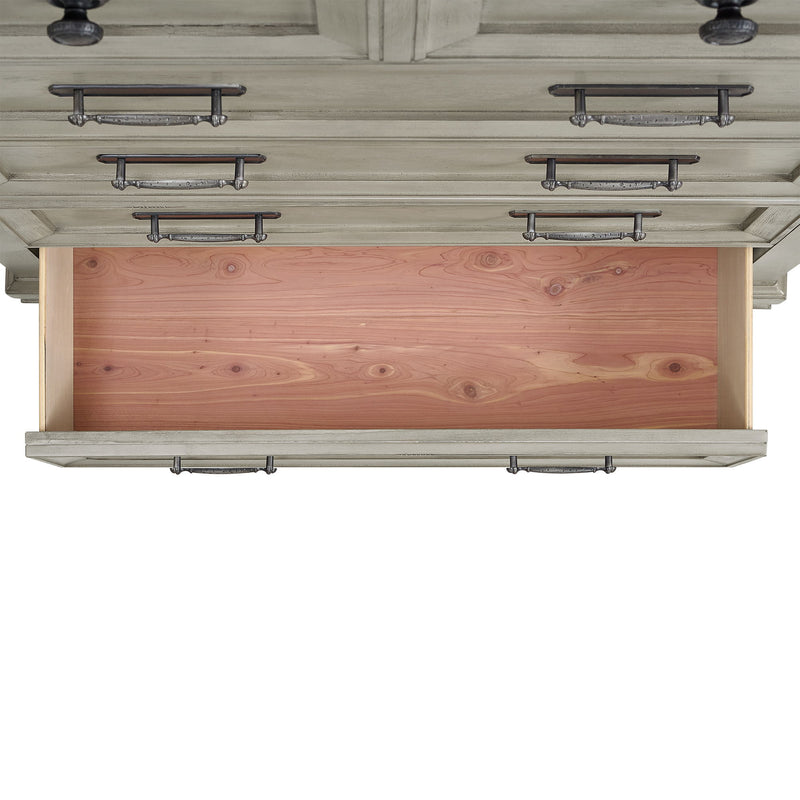 Farmington - 5 Drawer Chest - Medium Brown / Washed Stone