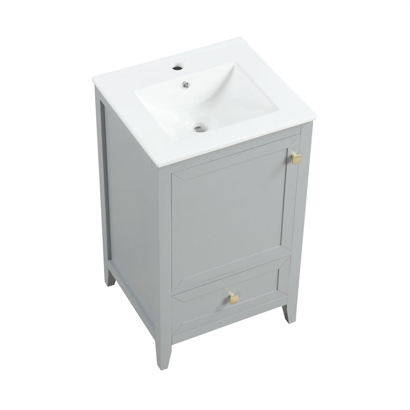 Bathroom Vanity With Sink, Soft Closing Cabinet Door, Storage Rack And Drawer