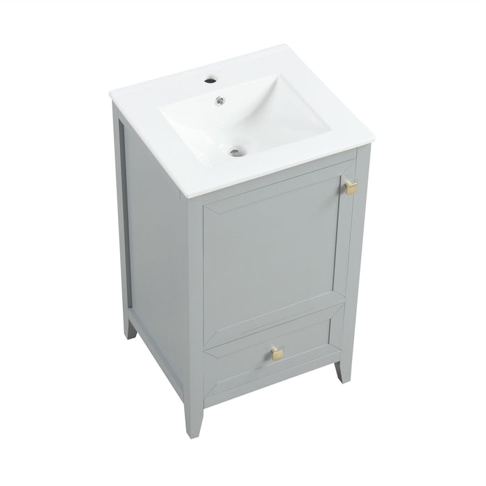 Bathroom Vanity With Sink, Soft Closing Cabinet Door, Storage Rack And Drawer