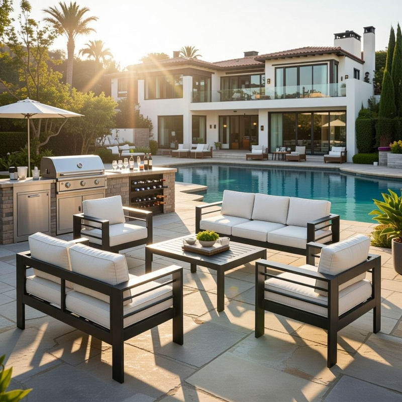 Outdoor Patio Set With All-Weather Thick Cushions