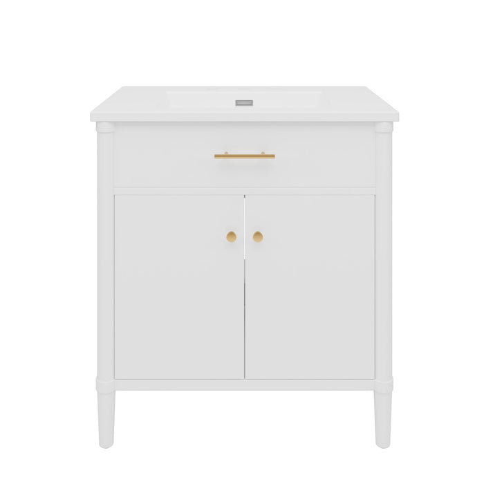 Bathroom Vanity With Sink, Soft Close Doors And Adjustable Shelf
