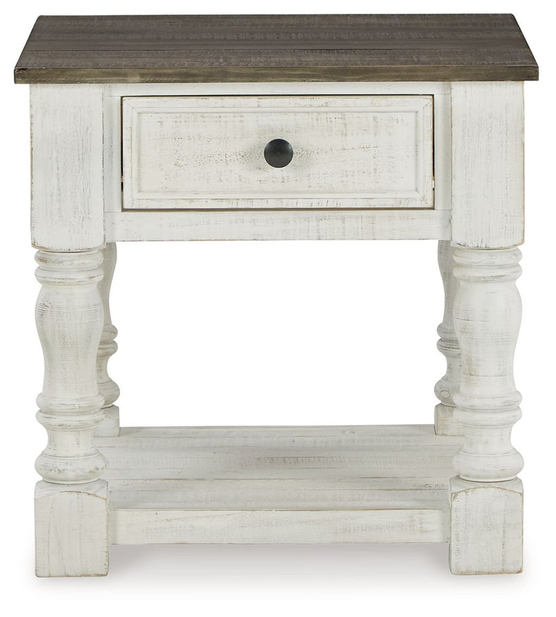 Havalance - Square End Table - White / Gray
