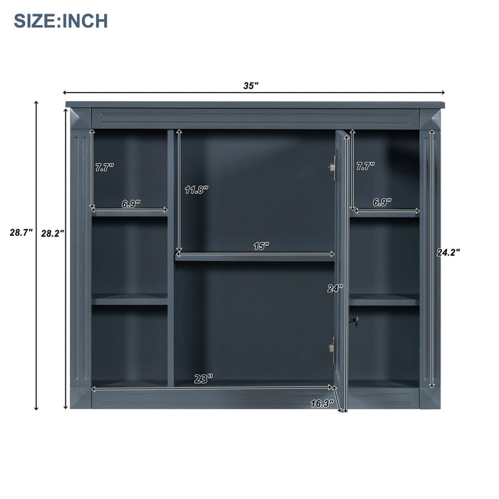 Bathroom Vanity With Top Sink, Mirror Cabinet, 2 Soft Closing Doors & 2 Drawers