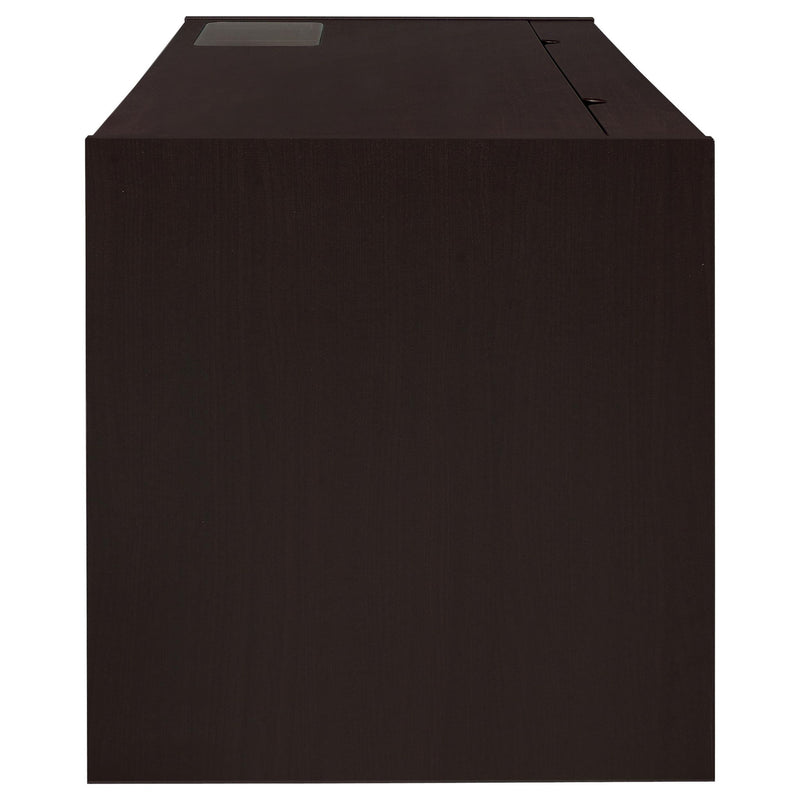 Halston - 3 Drawer Office Computer Desk With Keyboard Tray - Cappuccino