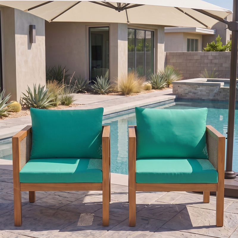 2 Piece Outdoor Armchair Set With Cushion