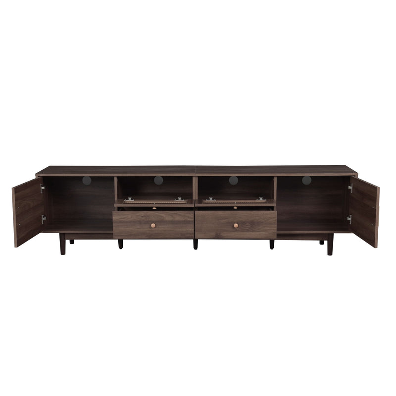 TV Stand With Drawers, Accent Entertainment Center For Living Room - Dark Brown