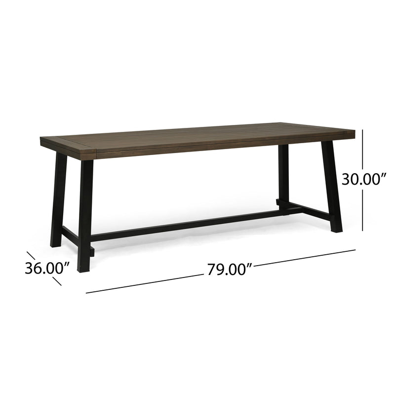 Outdoor Dining Table - Gray / Rustic Metal