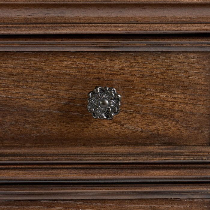 Cadenza UPH Bedroom Set with Black PU in Brown