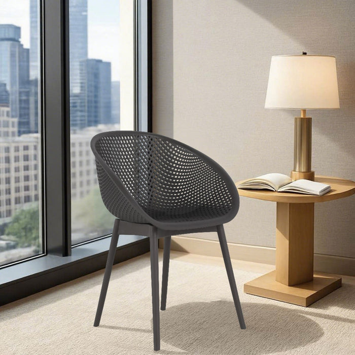 2 Piece Durable Single Chair With Hollow Out Design