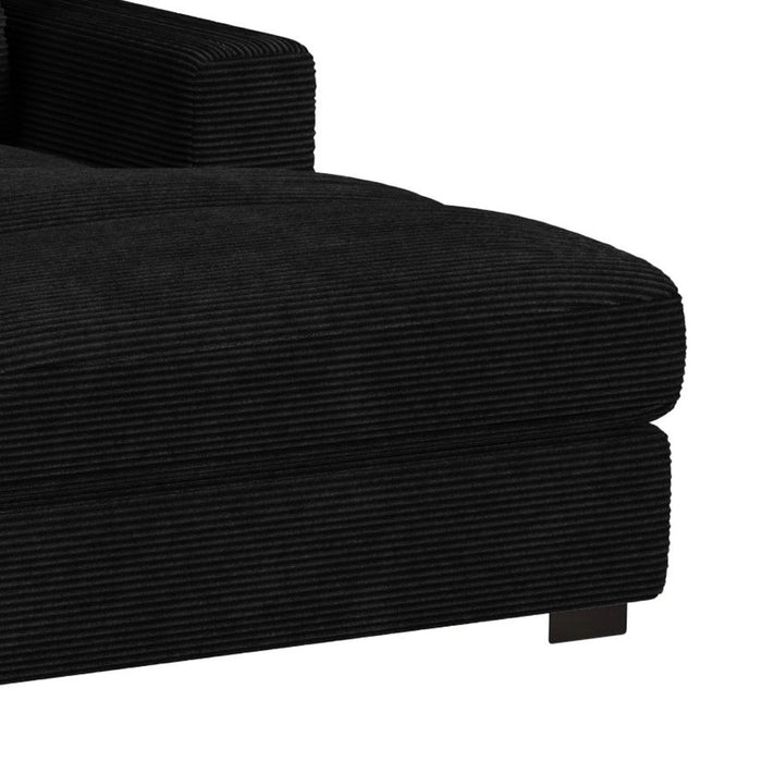 Arizona 3PC Sectional Set with RHF Chaise in Steno Black