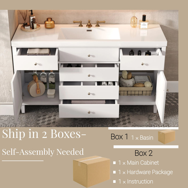 Modern Bathroom Vanity With Sink, Soft Close Drawers