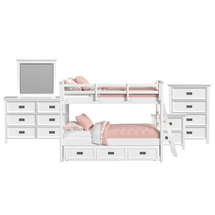 Hampton Kids - Bunk With Ladder And Trundle Bedroom Set