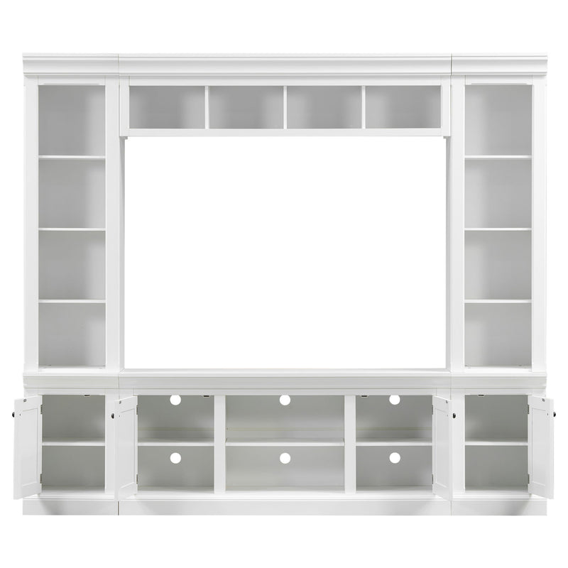 TV Stand With Hutch, Large Entertainment Center With Adjustable Shelves