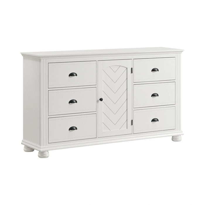 Kona 6-Drawer Dresser in White
