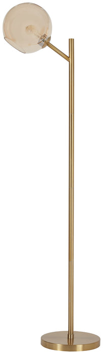Abanson - Metal Floor Lamp  - Amber / Gold Finish