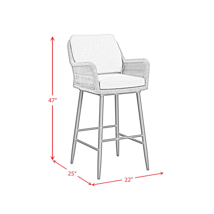 Bayhill - Fabric Barstool (Set of 2) - Black / Gray