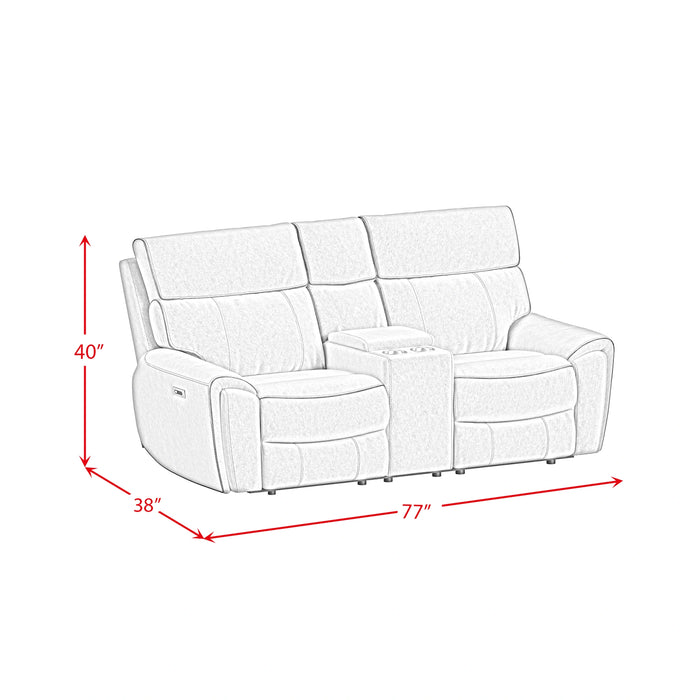 Jackpot P1 Loveseat W/Console in Explore Light Grey