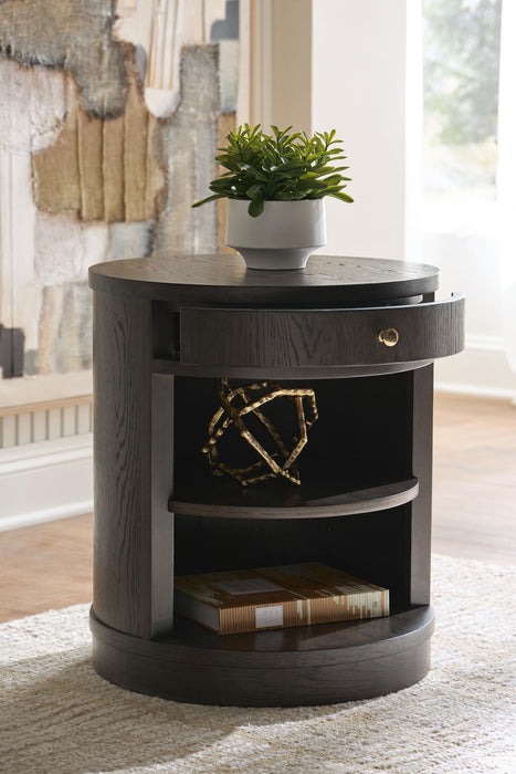Leighmour - Accent Table - Dark Brown