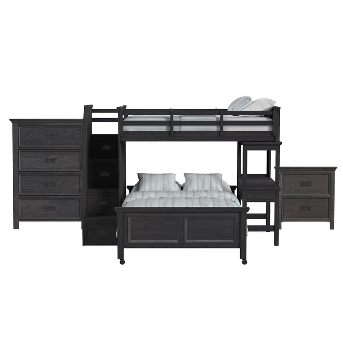 Hampton Kids - Loft With Staircase And Desk With Speaker Bedroom Set