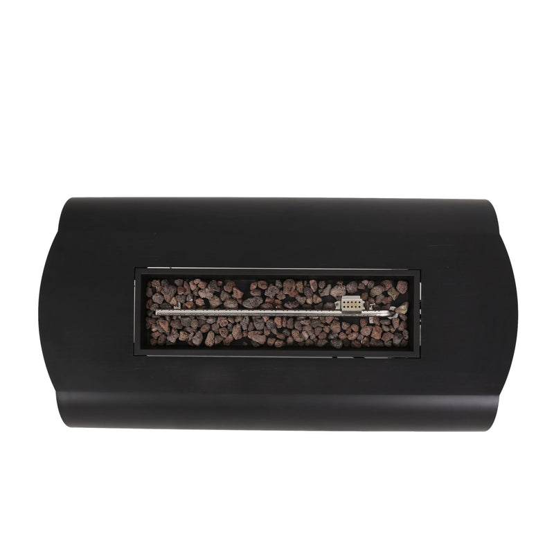 Vernon - Rectangle Fire Pit 50, 000 Btu - Dark Gray
