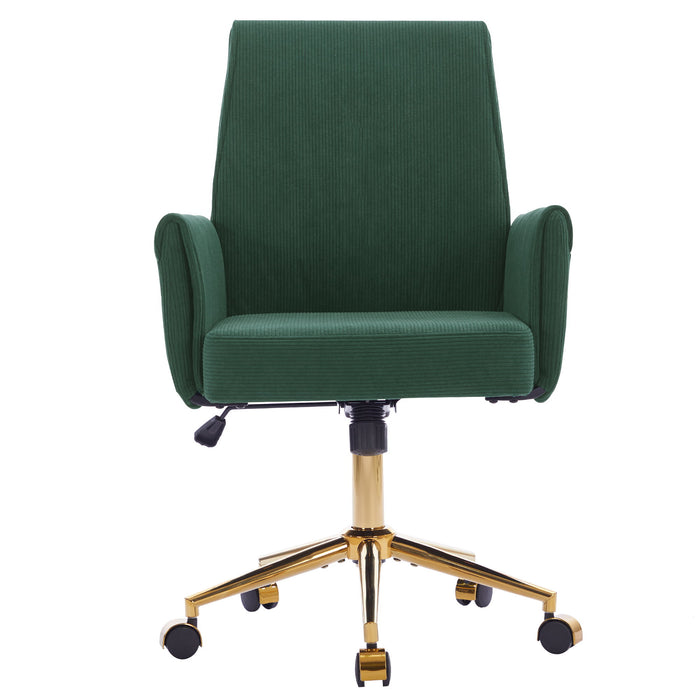 Ergonomic Mid-Back Office Chair With Gold Base