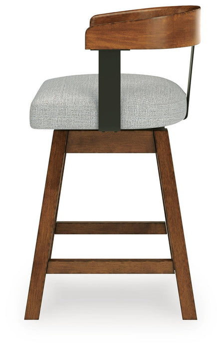 Ralene - Upholstered Swivel Barstool (Set of 2) - Medium Brown