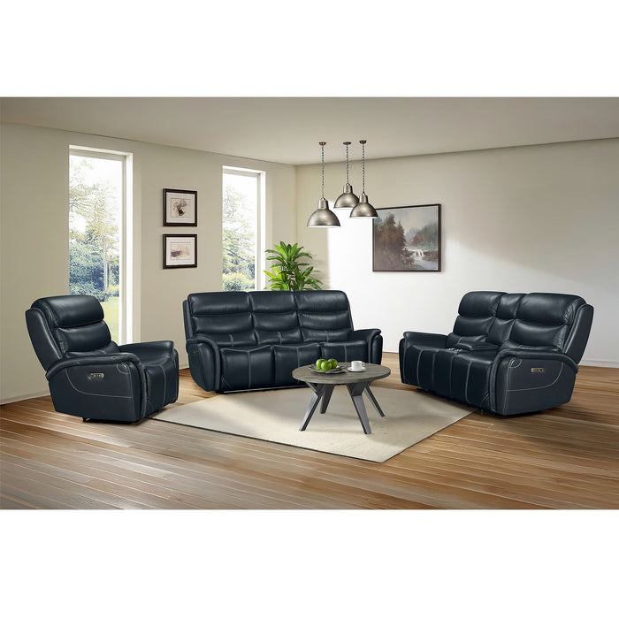 Aruba - Power Motion Sofa With Power Headrest - Pebble Navy