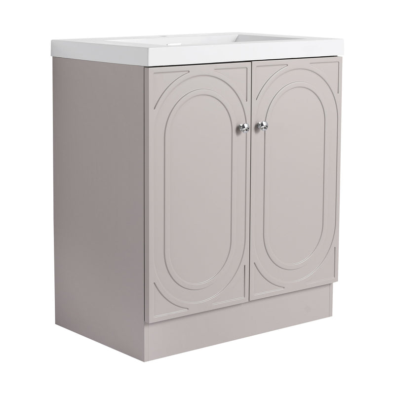 Contemporary Freestanding Bathroom Vanity With Resin Sink & Soft-Close Cabinet Doors