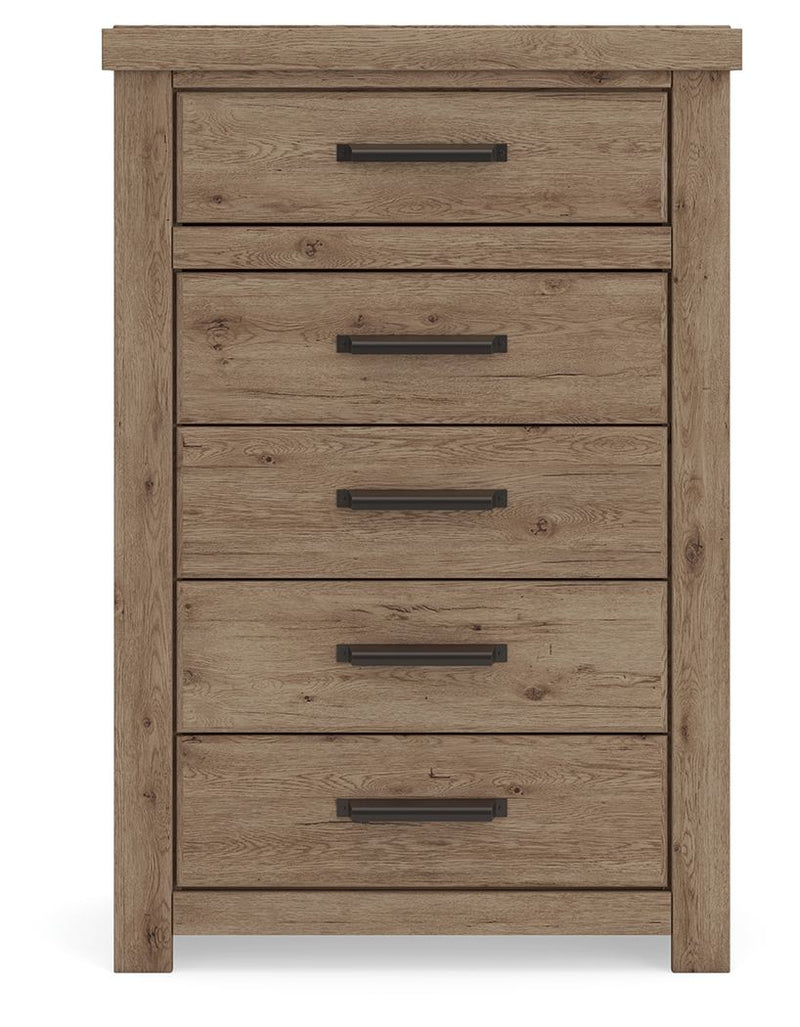 Oliandon - Five Drawer Chest - Light Brown