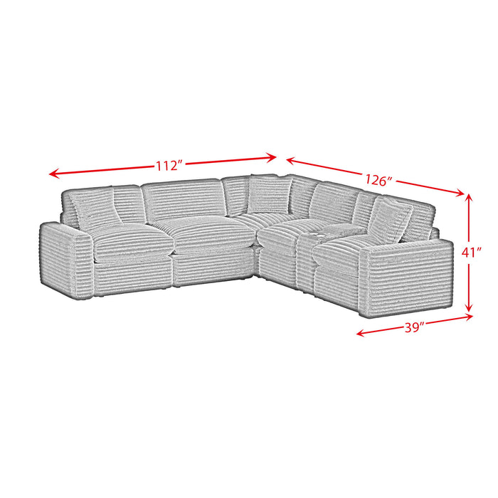 Corsicana - 6 Piece Sectional Set - Masis Espresso