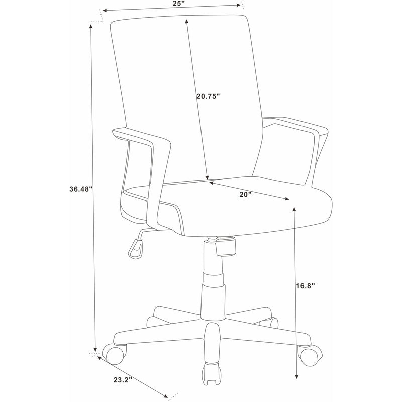 Ergonomic Height Adjustable Office Chair With Armrest - Black